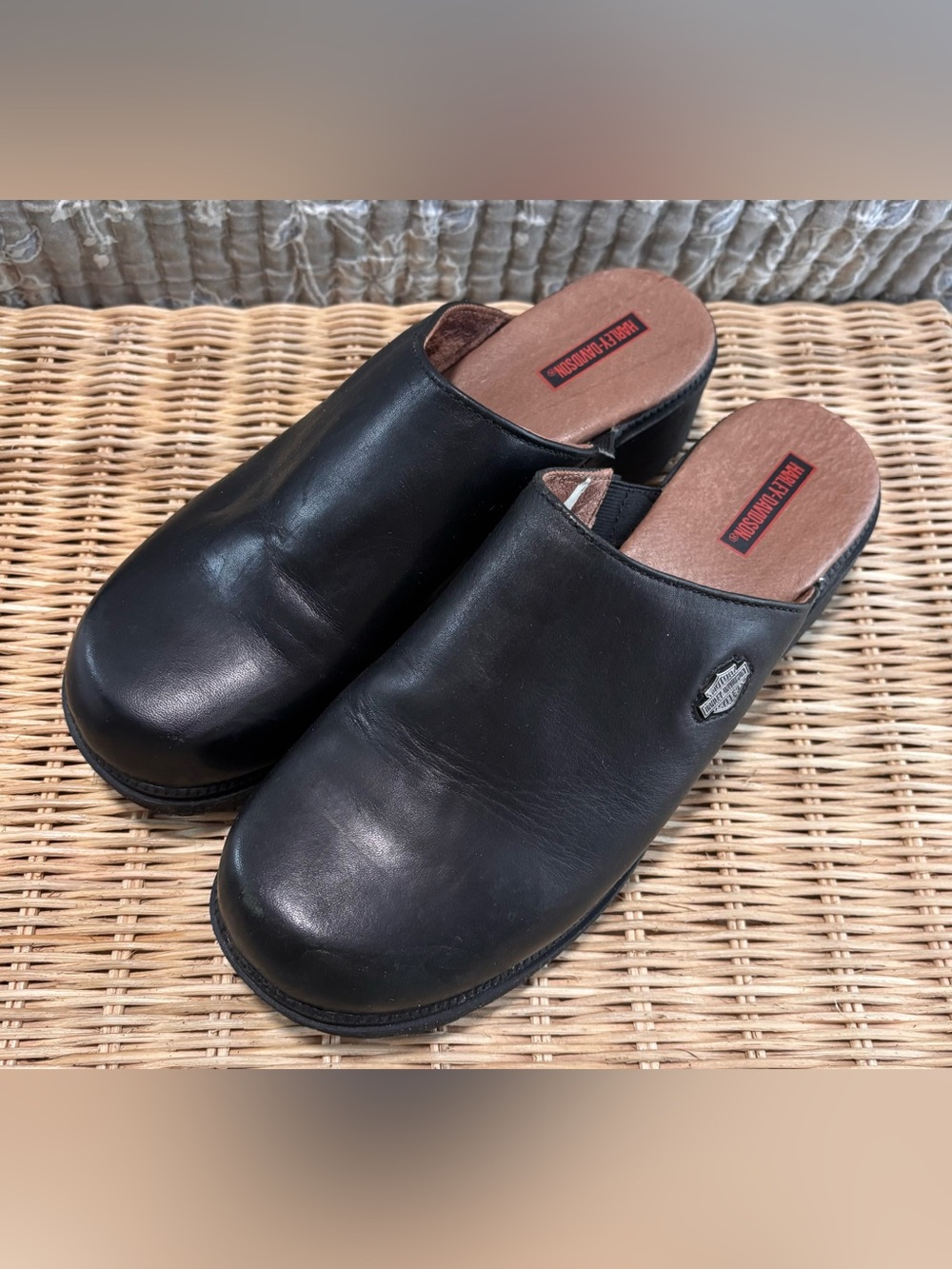 Harley-Davidson Women’s Black Leather Clog Mules